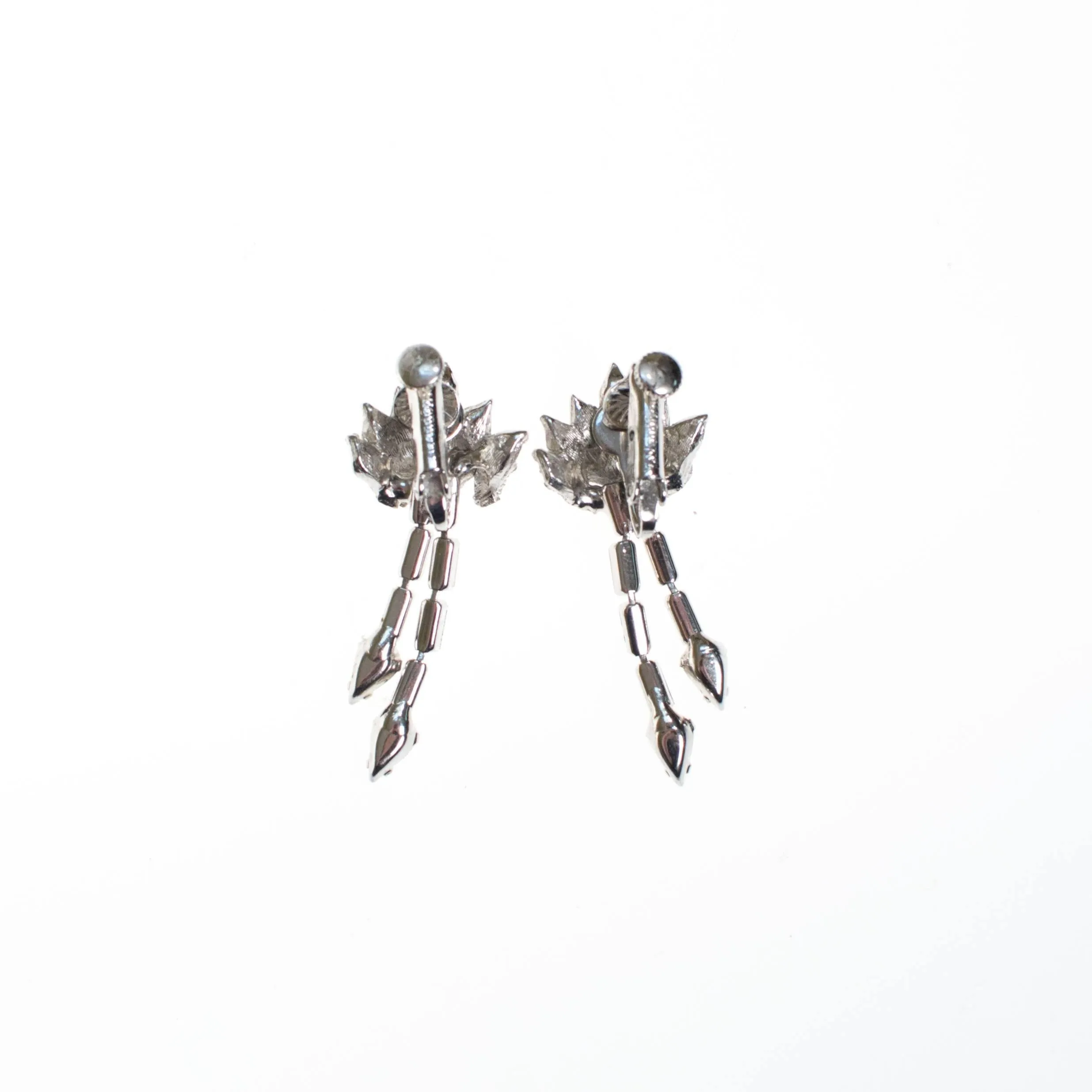 Vintage Crystal Rhinestone Dangling Statement Earrings