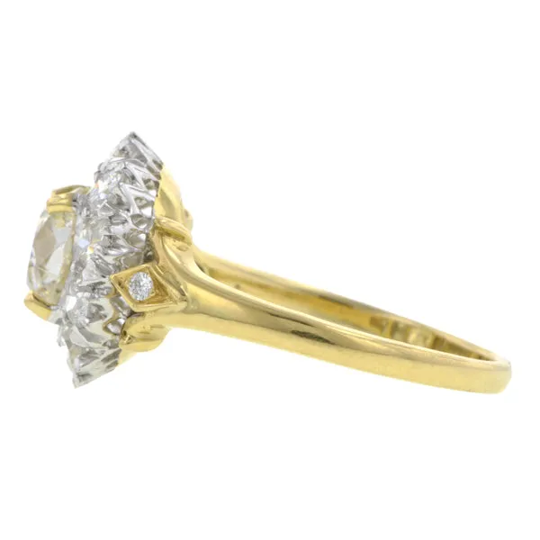 Vintage Diamond Cluster Ring, Old Mine 0.98ct