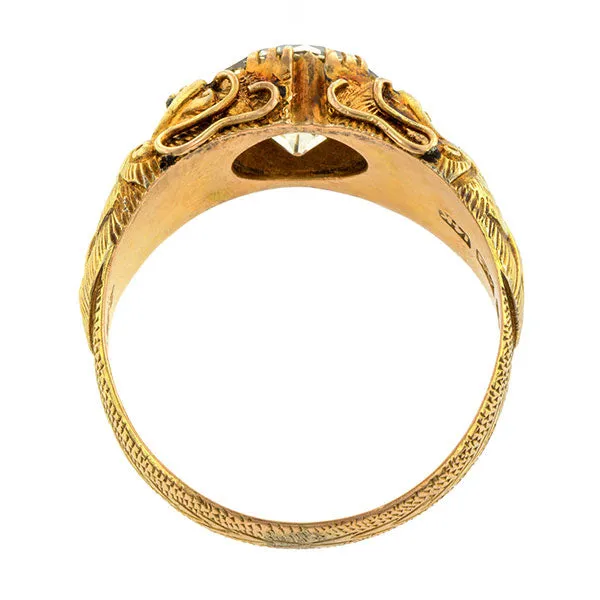 Vintage Diamond Dragon Ring, RBC 2.56ct