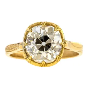 Vintage Diamond Engagement Ring, Old Euro 2.91ct.