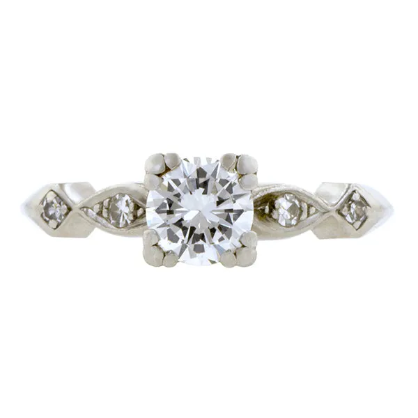 Vintage Diamond Engagement Ring, RBC 0.58ct