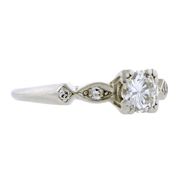 Vintage Diamond Engagement Ring, RBC 0.58ct