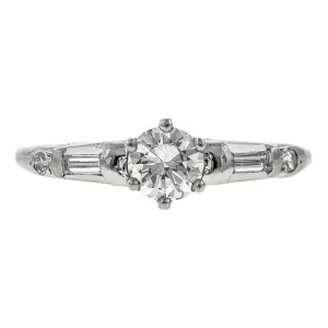 Vintage Diamond Engagement Ring, Round Brilliant Cut 0.40ct