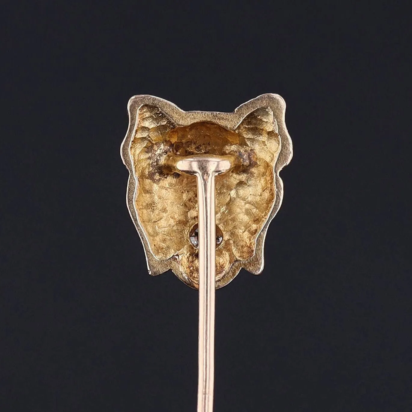 Vintage Diamond Gargoyle StickPin of 14k Gold