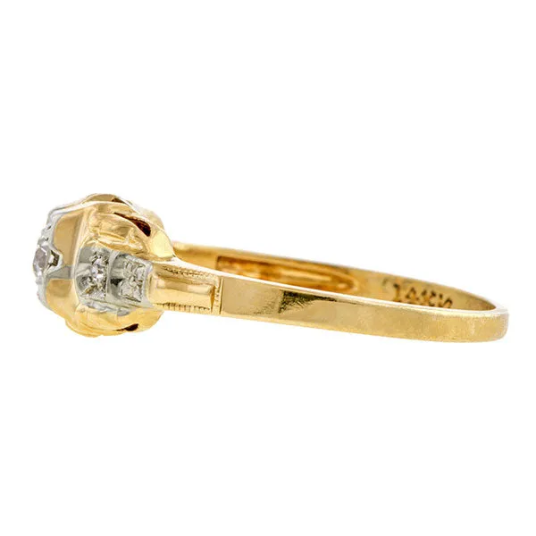 Vintage Diamond Ring, RBC 0.09ct.