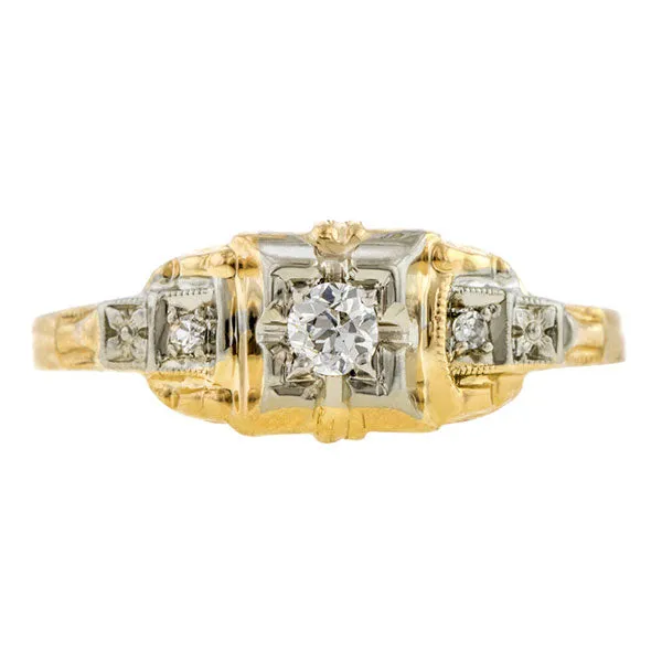 Vintage Diamond Ring, RBC 0.09ct.
