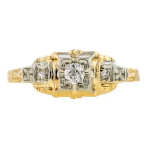 Vintage Diamond Ring, RBC 0.09ct.