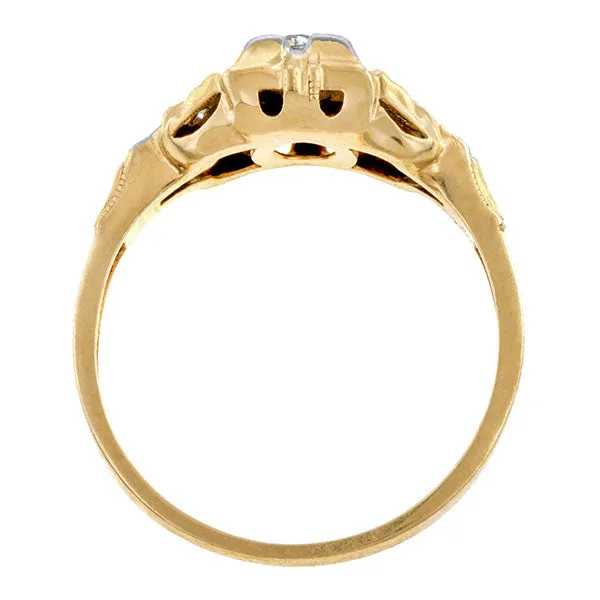 Vintage Diamond Ring, RBC 0.09ct.