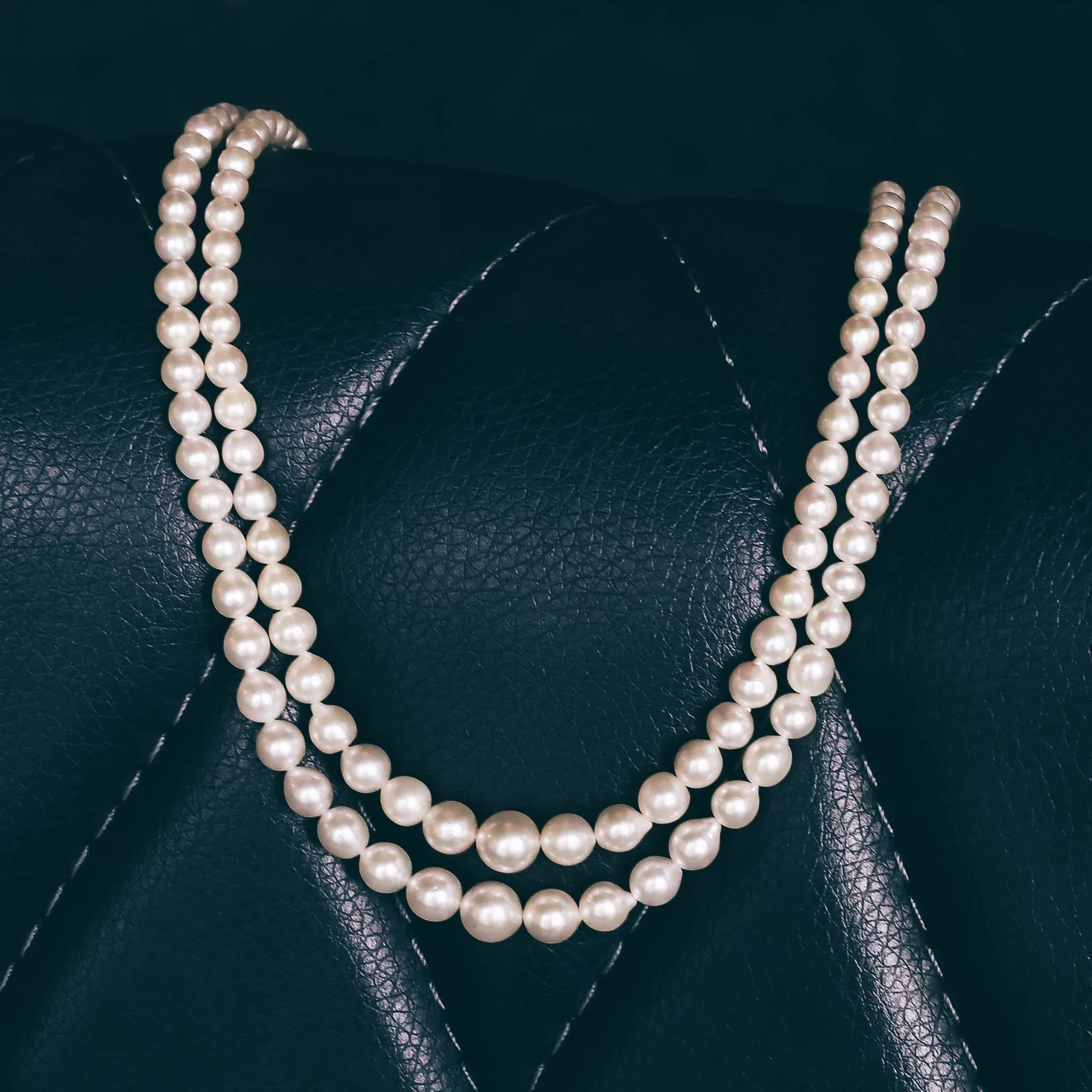 Vintage Double String Pearl Necklace