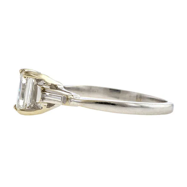 Vintage Engagement Ring, Emerald cut 0.30ct