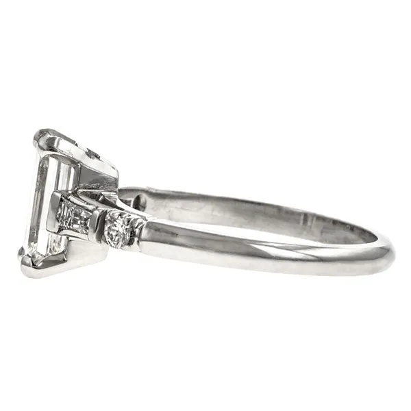 Vintage Engagement Ring, Emerald Cut 1.11ct.