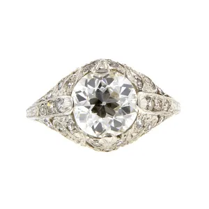Vintage Engagement Ring, Old Euro 2.01ct