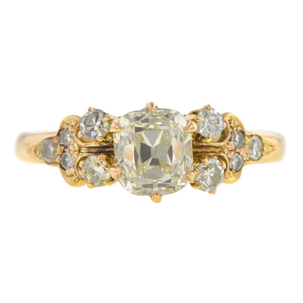 Vintage Engagement Ring, Old Mine cut 0.80ct