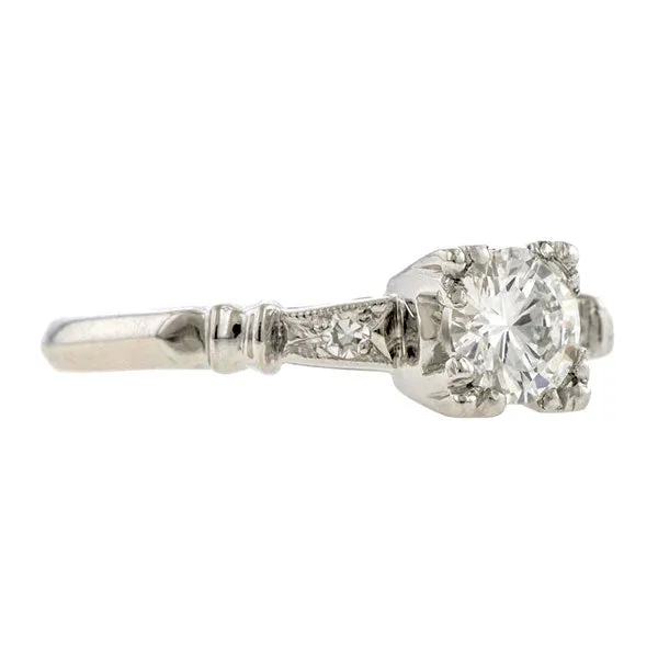 Vintage Engagement Ring, RBC 0.50ct.