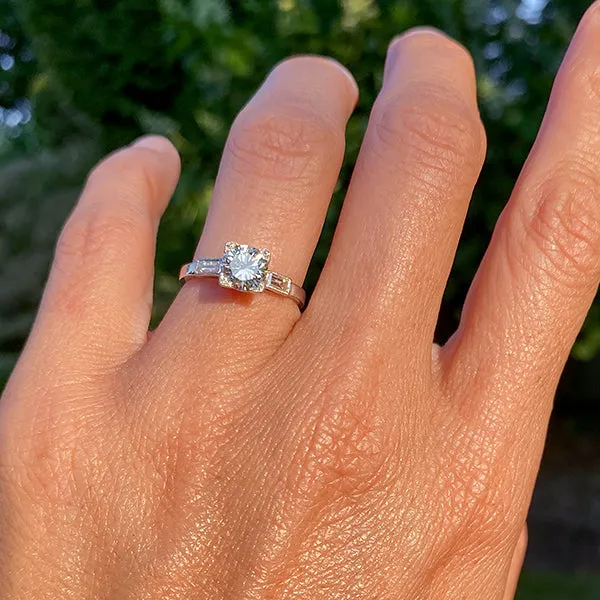 Vintage Engagement Ring, RBC 0.96ct