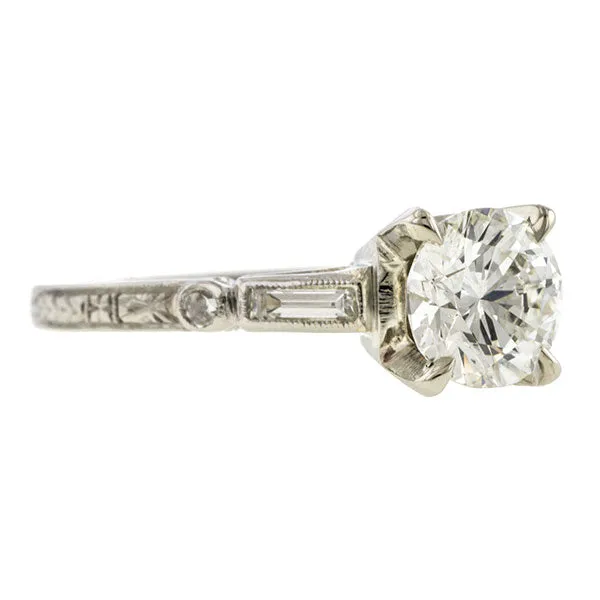 Vintage Engagement Ring, RBC 1.01ct