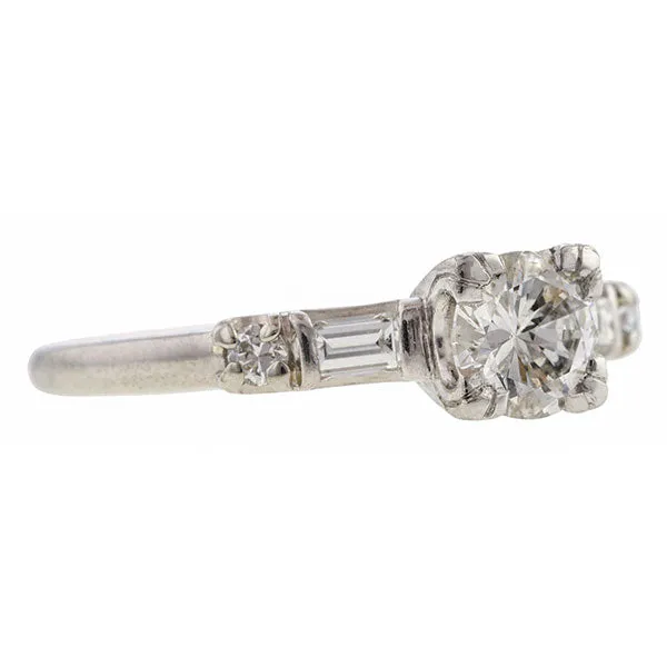 Vintage Engagement Ring, Transition Round Brilliant cut 0.84ct