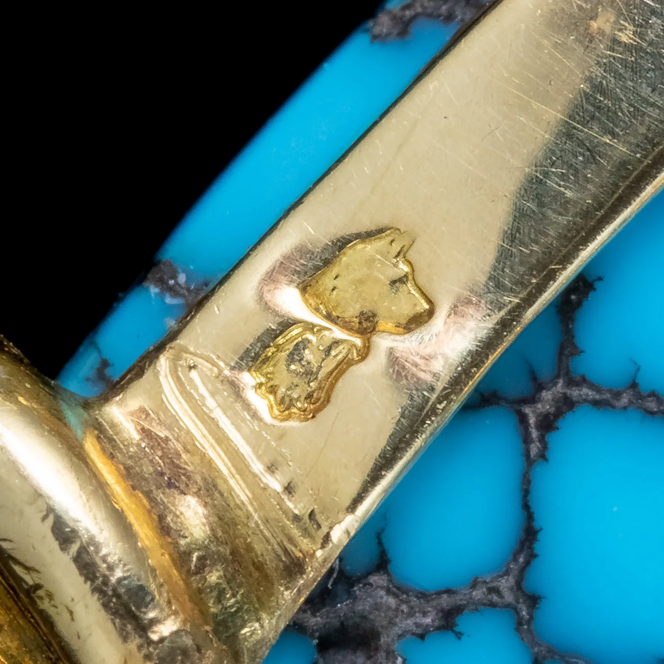 Vintage French Turquoise Diamond Sapphire Rabbit Brooch 18ct Gold