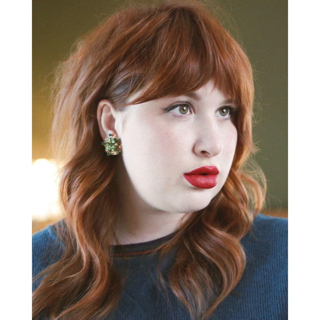 Vintage Light and Dark Rhinestone Statement Earrings