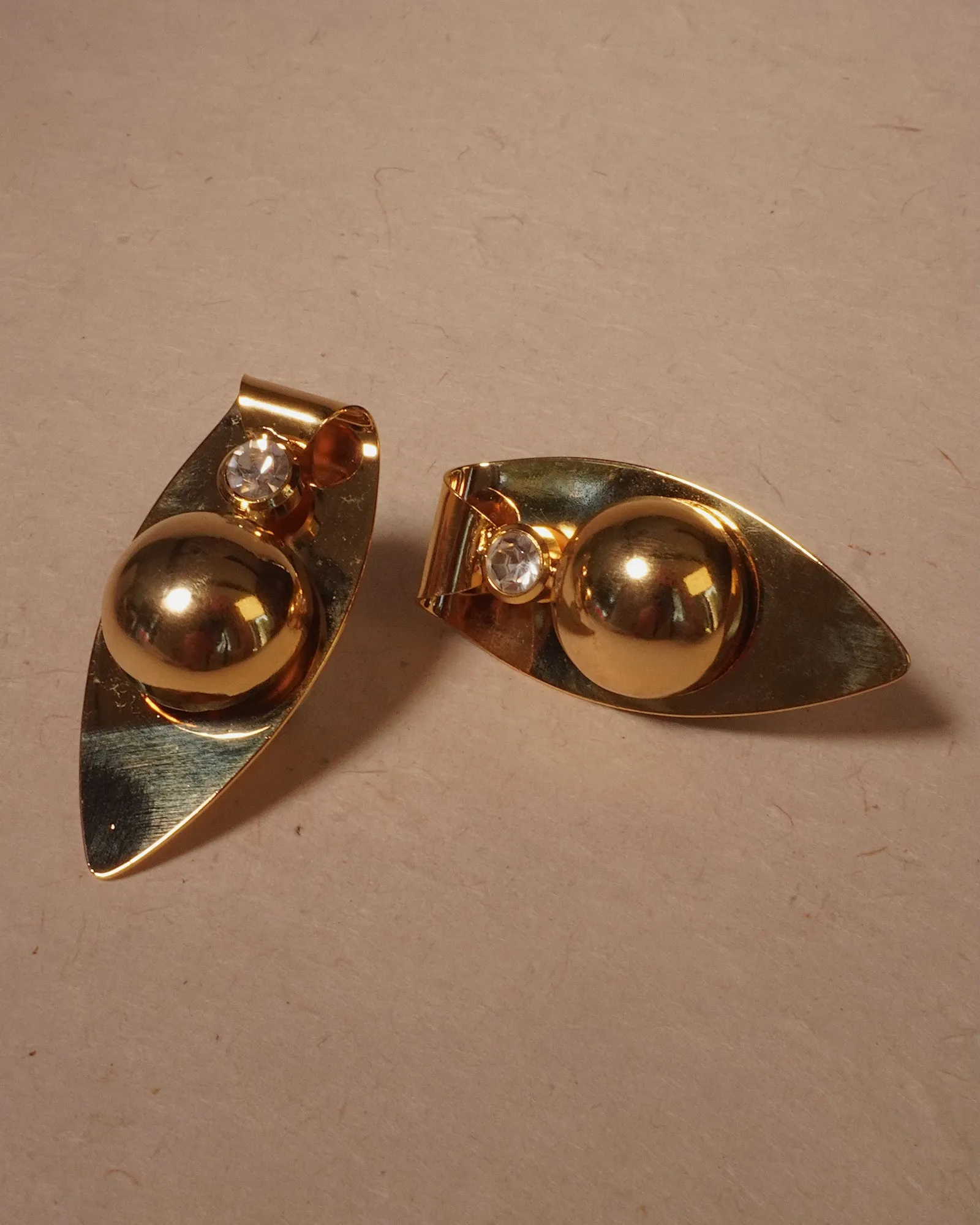 Vintage Modernist Gold Statement Earrings