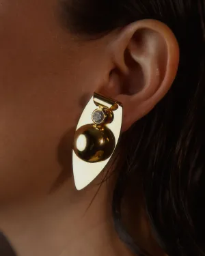 Vintage Modernist Gold Statement Earrings