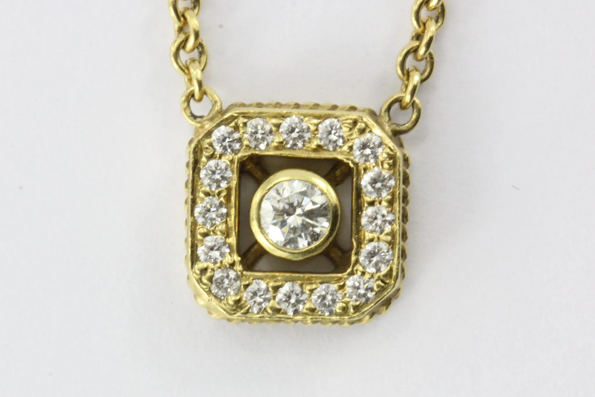 Vintage Penny Preville 18K Gold & 3/4 Carat Diamond Necklace