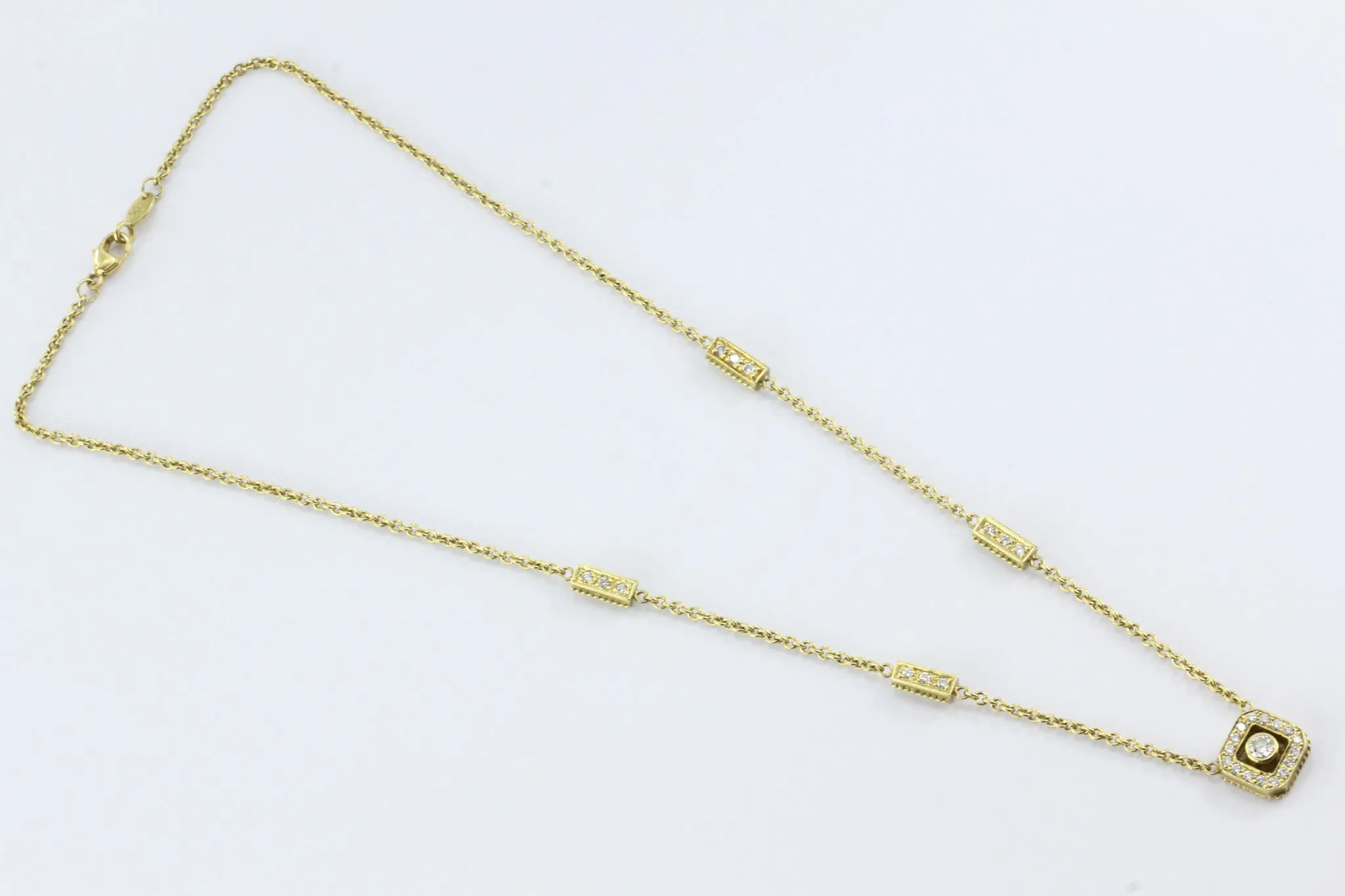 Vintage Penny Preville 18K Gold & 3/4 Carat Diamond Necklace