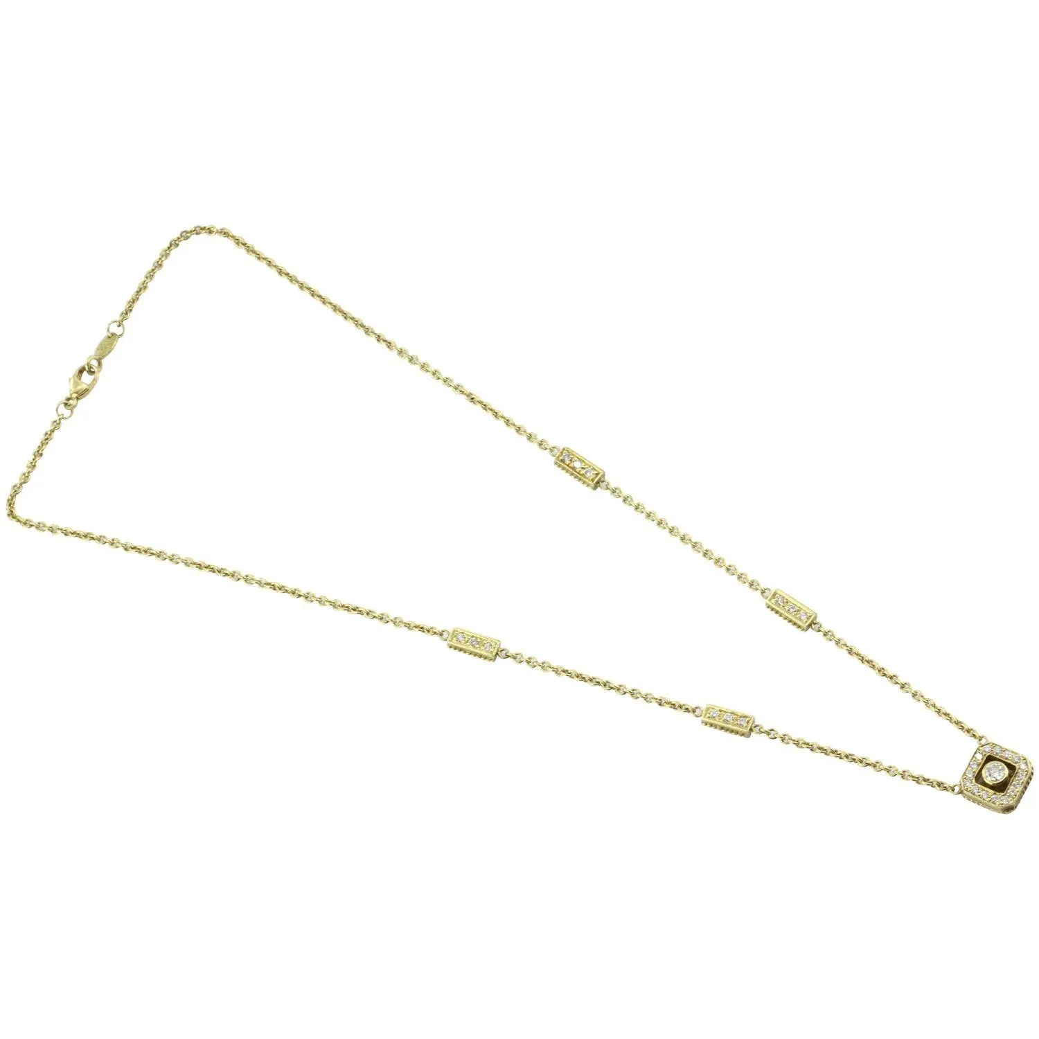 Vintage Penny Preville 18K Gold & 3/4 Carat Diamond Necklace