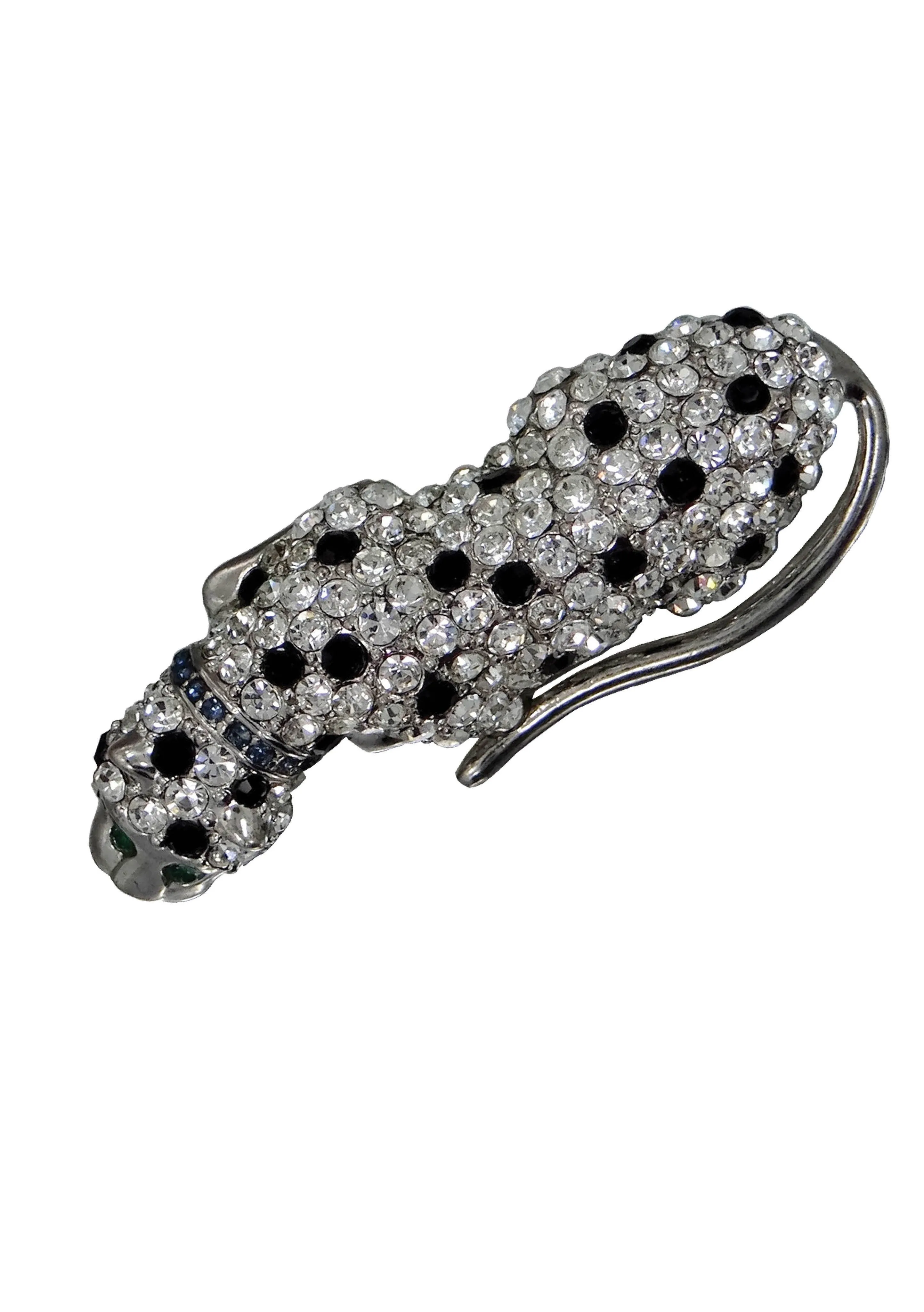 Vintage Sparkling Leopard Rhinestone Brooch - New!