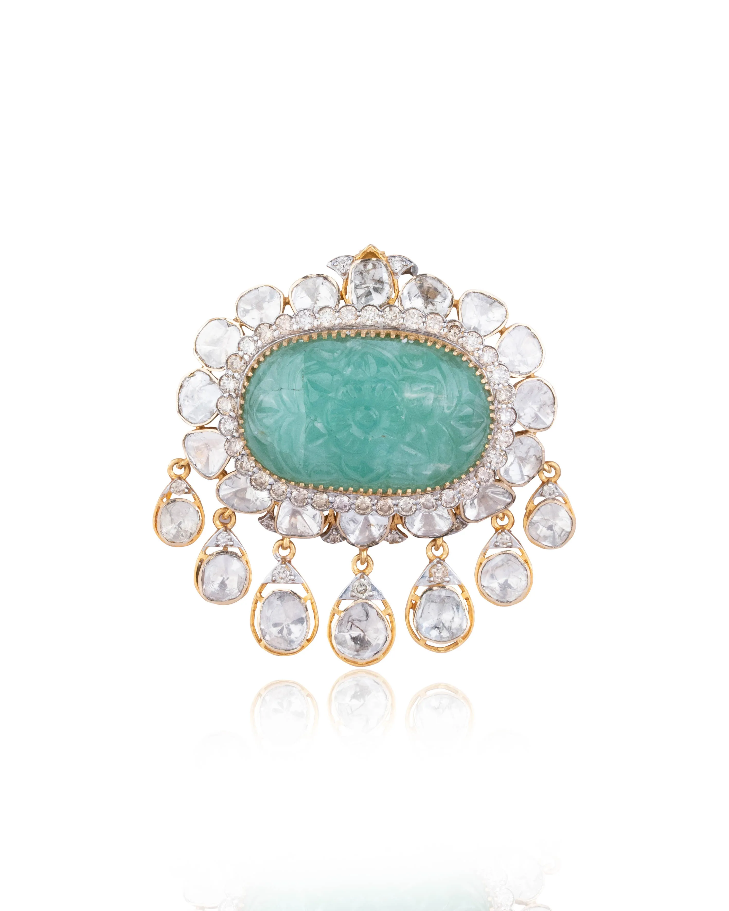 Vishal Polki And Diamond Brooch