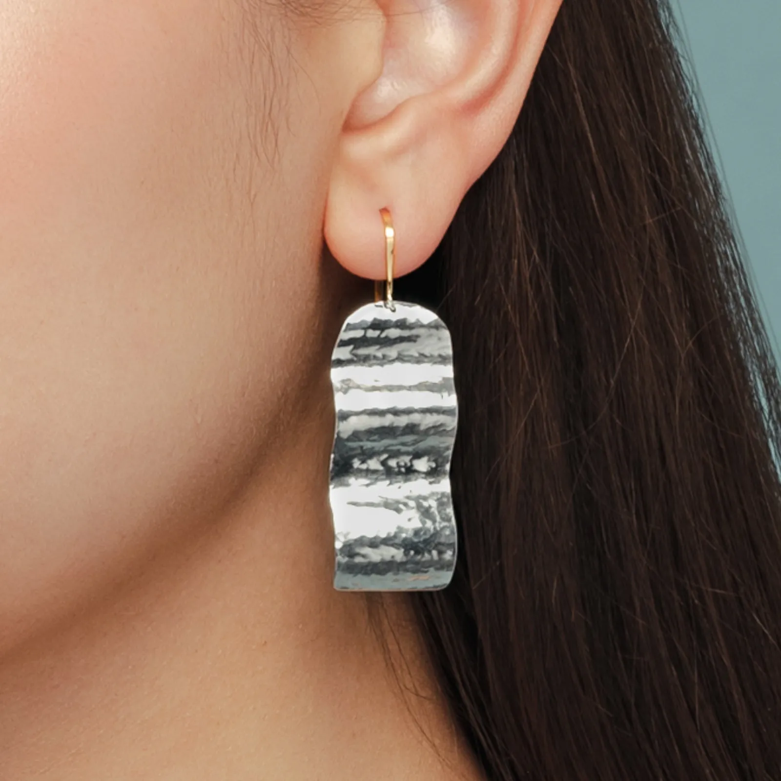 WAVE ARCH TWO TONE EARRING