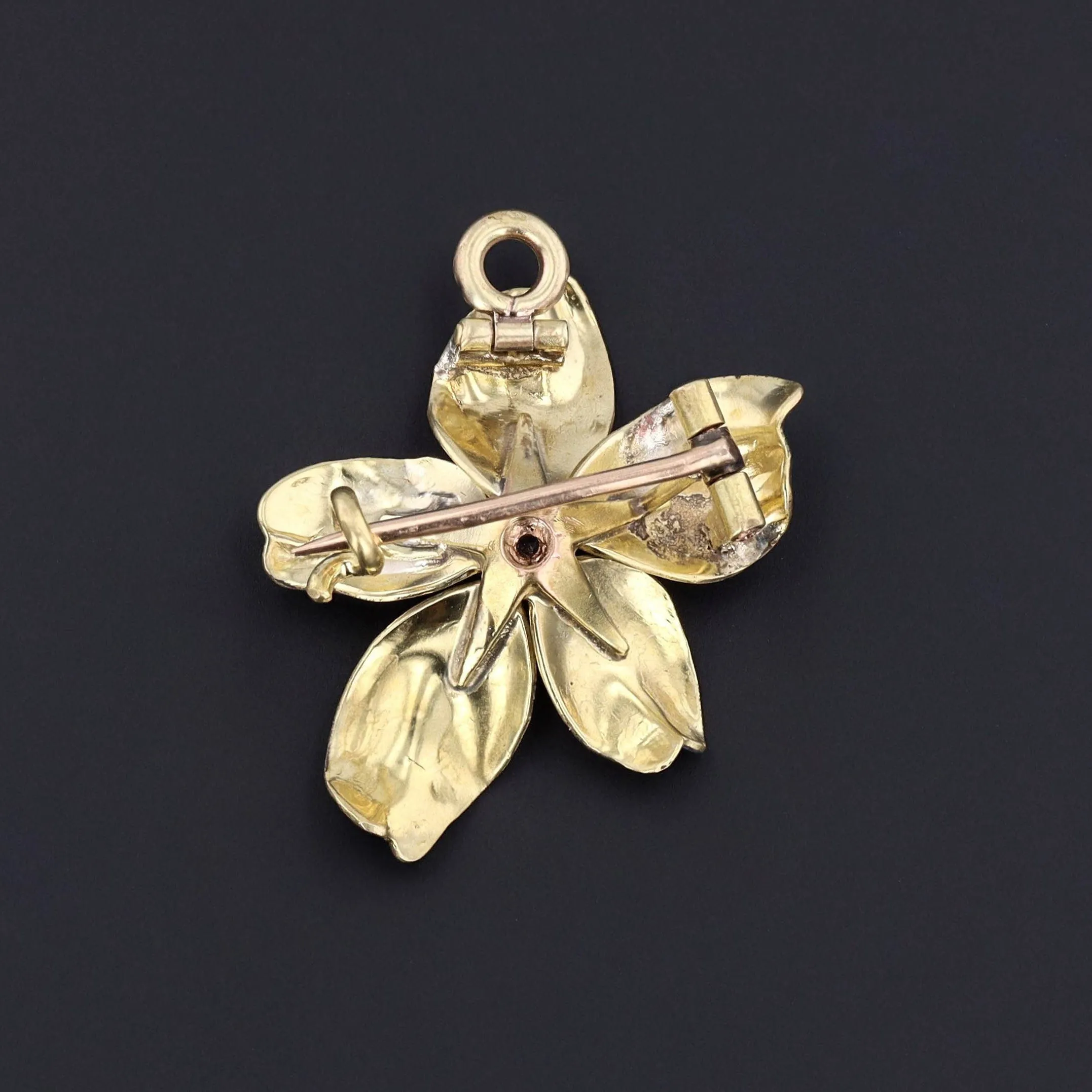 White Violet Flower Brooch | Antique Flower Brooch
