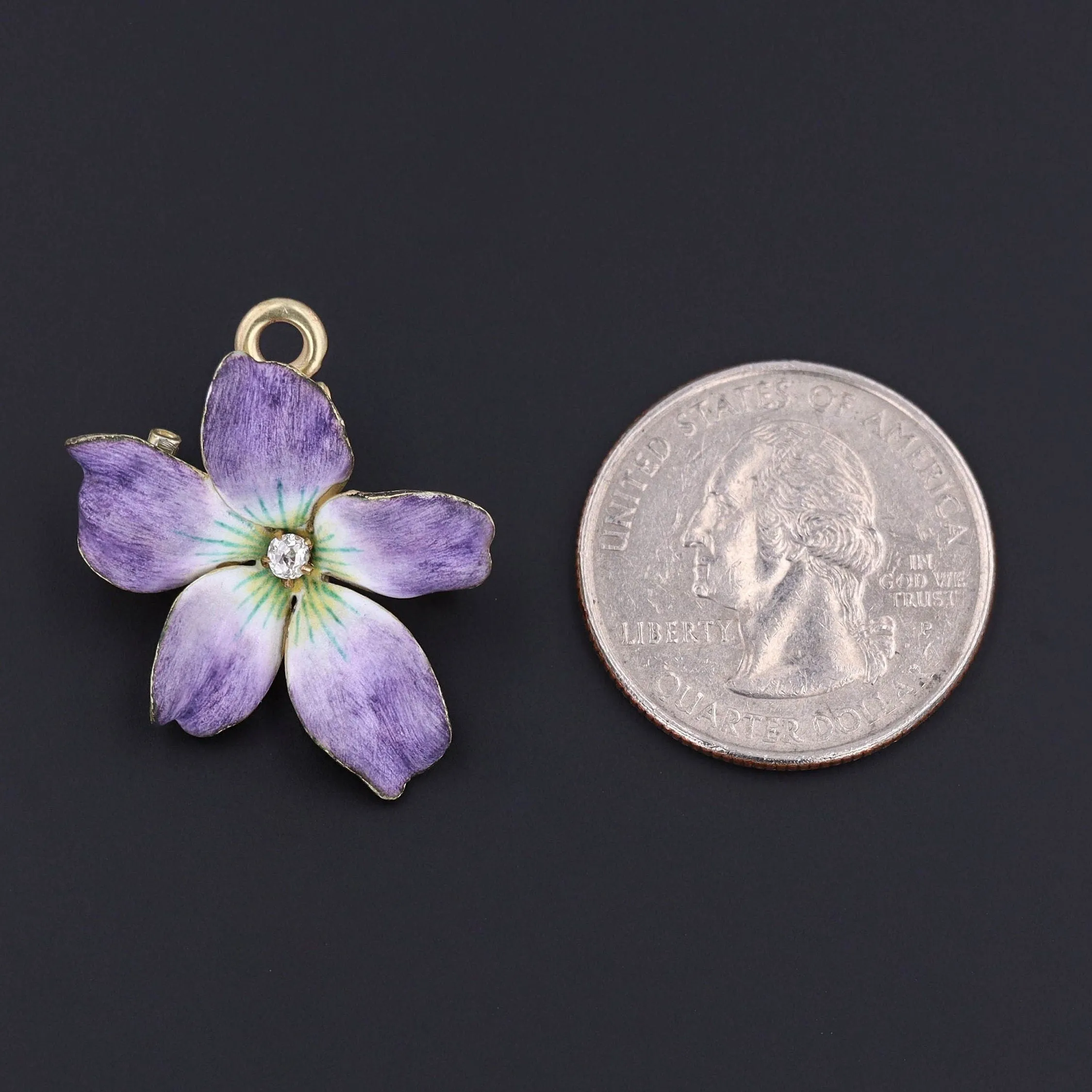 White Violet Flower Brooch | Antique Flower Brooch