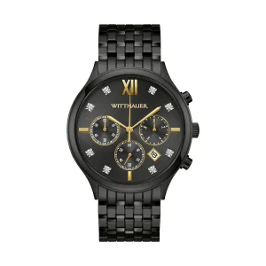 Wittnauer Black Tie 44MM Diamond Dial Black Chronograph Watch. WN3110