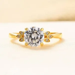 Yellow Gold Round Cut Engagement Ring
