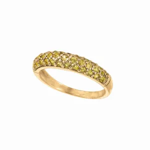 YELLOW SAPPHIRE PAVE STACK RING 14K GOLD (0.71 CTW)